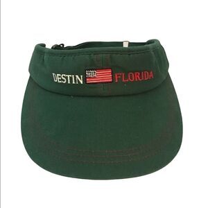 Strand Headwear Destin Florida Green Retro Vintage Visor Hat